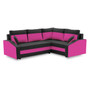 Rohová rozkladacia sedacia súprava GRANDE PLUS - mikro Pravá Čierna + ružová - galéria #1