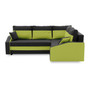 Rohová rozkladacia sedacia súprava GRANDE PLUS - mikro Pravá Čierna + zelená