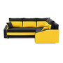 Rohová rozkladacia sedacia súprava GRANDE PLUS - mikro Pravá Čierna + žltá