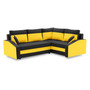 Rohová rozkladacia sedacia súprava GRANDE PLUS - mikro Pravá Čierna + žltá - galéria #1