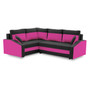 Rohová rozkladacia sedacia súprava GRANDE PLUS - mikro Ľavá Čierna + ružová - galéria #1
