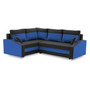 Rohová rozkladacia sedacia súprava GRANDE PLUS - mikro Ľavá Čierna + tmavo modrá - galéria #1