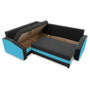 Rohová rozkladacia sedacia súprava GRANDE PLUS - mikro Ľavá Čierna + Tyrkysová - galéria #4