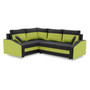 Rohová rozkladacia sedacia súprava GRANDE PLUS - mikro Ľavá Čierna + zelená - galéria #1