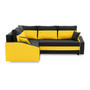 Rohová rozkladacia sedacia súprava GRANDE PLUS - mikro Ľavá Čierna + žltá