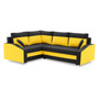 Rohová rozkladacia sedacia súprava GRANDE PLUS - mikro Ľavá Čierna + žltá - galéria #1