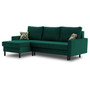 Rohová rozkladacia sedacia súprava ETNA PRO - kovové nohy Fľašková zelená - galéria #3