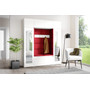 Predsieňová stena AMI 32 So zrkadlom Biela Tmavo červená