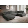 Rohová rozkladacia sedacia súprava U 274 MARYEN Pravá Tmavo sivá I