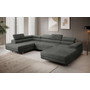 Rohová rozkladacia sedacia súprava U 274 MARYEN Ľavá Tmavo sivá I