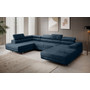 Rohová rozkladacia sedacia súprava U 274 MARYEN Ľavá Tmavo modrá