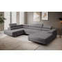 Rohová rozkladacia sedacia súprava U 274 MARYEN Ľavá Tmavosivá