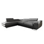 Rozkladacia rohová sedacia súprava 151 ALEXANDR Ľavá Sivá + čierna eko-koža