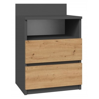 Nočný stolík M1 - antracit/dub artisan