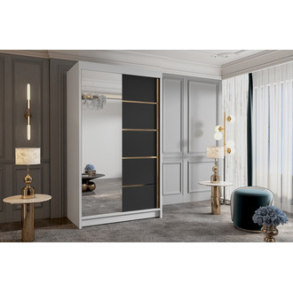 Šatníková skriňa VIGO III 100 cm - biela/čierna