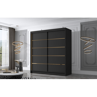 Šatníková skriňa BALI IV 180 cm - čierna