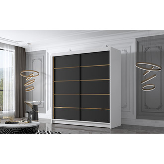 Šatníková skriňa BALI IV 180 cm - biela/čierna