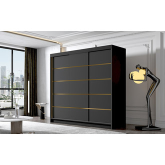 Šatníková skriňa EVO VII 200 cm - čierna