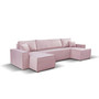 Rozkladacia rohová sedacia súprava PATTI U Ružová