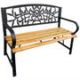 Záhradná lavička Reo, čierna/prírodné drevo - galéria #1