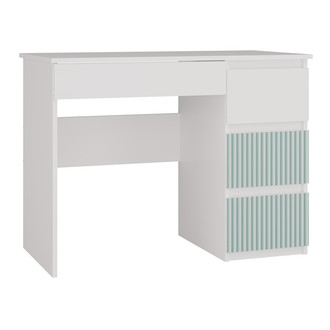 Písací stôl Mijas pravá strana Arteo - biela/zelená
