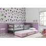 Detská posteľ s výsuvnou posteľou ERYK 190x80 cm Sivá  Ružová