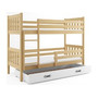 Detská poschodová posteľ CARINO s úložným priestorom 80x160 cm - borovica Biela - galéria #1