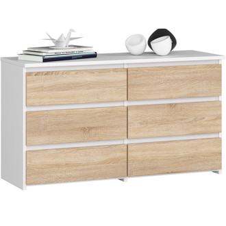 Komoda CL100 6SZ - biela/dub sonoma