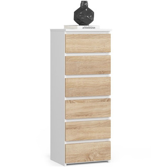 Komoda CL6 - biela/dub sonoma