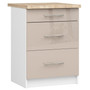 Kuchynská skrinka OLIVIA S60 3SZ - biela/cappuccino lesk