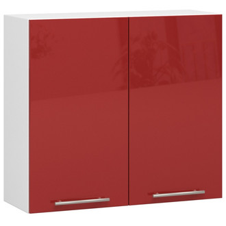 Kuchynská skrinka OLIVIA W80 H720 - biela/červený lesk
