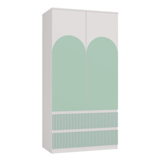 Detská šatníková skriňa Malva SS-90 Arteso - biela/zelená