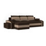 Rozkladacia rohová sedacia súprava HEWLET s taburetkami model 2 Hnedá/cappuccino Ľavá - galéria #2