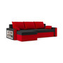 Rozkladacia rohová sedacia súprava DRIVE model 2 Ľavá Čierna/červená