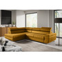 Rozkladacia rohová sedacia súprava HORIZONTE Ľavá Žltá