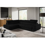 Rozkladacia rohová sedacia súprava HORIZONTE Ľavá Čierna