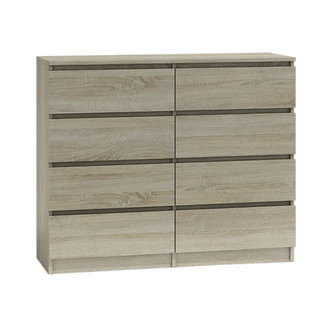 Komoda 8 šuplíků Malva 120 cm, dub sonoma