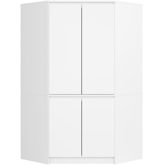 Rohová šatníková skriňa S100 4D CLP - biela