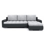 Rozkladacia rohová sedacia súprava TOKIO VI Svetlo sivá/čierna eko-koža Pravá