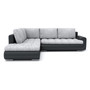 Rozkladacia rohová sedacia súprava TOKIO V Svetlo sivá/čierna eko-koža Ľavá