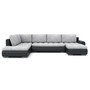 Rozkladacia rohová sedacia súprava TOKIO II Svetlo sivá/čierna eko-koža Ľavá