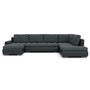Rozkladacia rohová sedacia súprava TOKIO II Sivá/čierna eko-koža Pravá