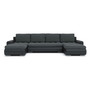 Rozkladacia rohová sedacia súprava TOKIO III Sivá/čierna eko-koža