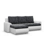 Rozkladacia rohová sedacia súprava TOKIO VI Ľavá Sivá/biela I - galéria #1