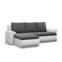 Rozkladacia rohová sedacia súprava TOKIO VI Ľavá Sivá/biela II - galéria #1