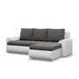 Rozkladacia rohová sedacia súprava TOKIO VI Pravá Sivá/biela II - galéria #1