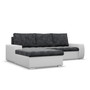 Rohová rozkladacia sedacia súprava AURORA Ľavá Sivá/biela I