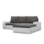 Rohová rozkladacia sedacia súprava AURORA Pravá Sivá/biela II