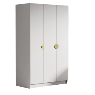 Šatníková skriňa CAMON 150 cm - biela/zlaté úchytky