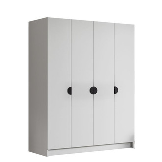 Šatníková skriňa SANA 200 cm - biela/čierne úchytky